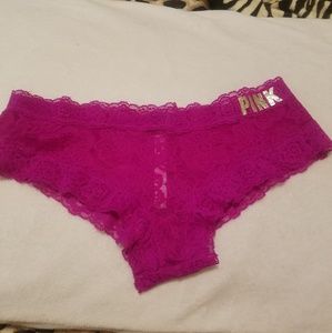 VS Pink Fuchsia Lace Cheeky Panty